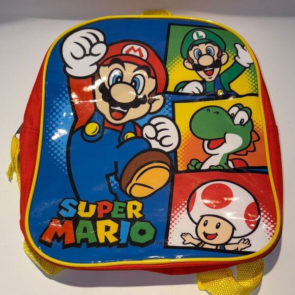 Nintendo Super Mario Kids Backpack - Red, Blue, Yellow - Picture 1 of 4